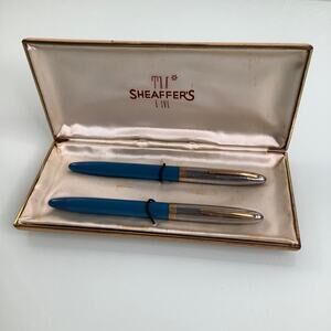 Sheaffer’s Sentinel TM Snorkel White Dot Fountain Pen X 2 in case 1952-1959